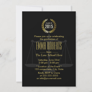 Invitation Baccalauréat classique en droit noir et or