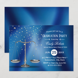 Invitation Baccalauréat en droit Silver Scales Marine Blue