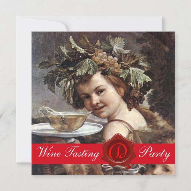 INVITATION BACCHUS, SOIRÉE DE DÉGUSTATION DE VIN SCEAU DE CIR (Devant)