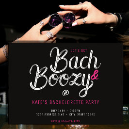 Invitation Bach & Bozy Black & Pink Bachelorette Party