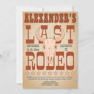 Invitation Bachelor Dernier RODEO Western Cowboy Texas Advent