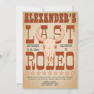 Invitation Bachelor Dernier RODEO Western Cowboy Texas Advent