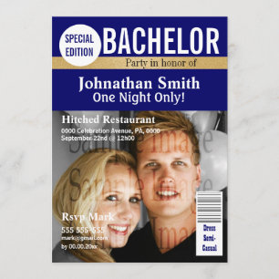 Invitation Bachelor magazine photo de cerf PERSONNALISER