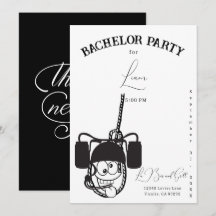 Bachelor noir et blanc de bière amusante Invitatio