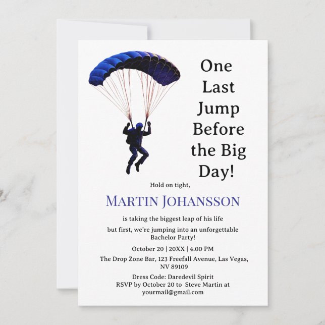 Invitation Bachelor Party Funny Adventure Thème (Devant)