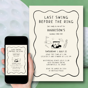 Invitation Bachelor Party Golf Dernière swing avant l'anneau