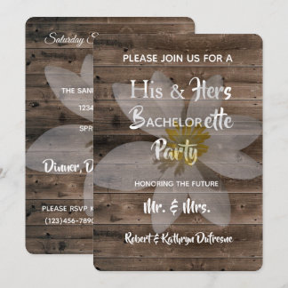 Invitation Bachelor romantique et rustique / Bachelorette