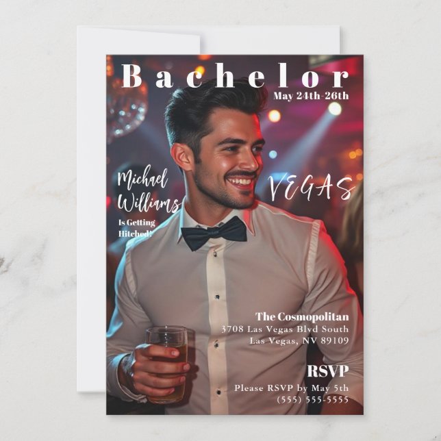 Invitation Bachelor Vegas Weekend Magazine Couverture (Devant)