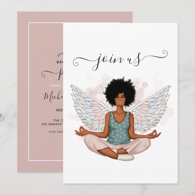 Invitation Bachelorette africaine-américaine (Devant / Derrière)