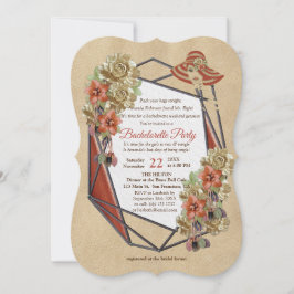 Invitation Bachelorette Art Cuir Géométrique