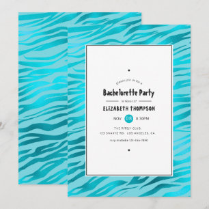 Invitation Bachelorette Bachelorette Stripes Bleu Chatoyant