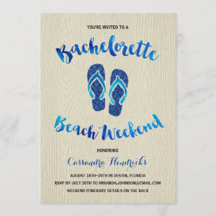Invitation Bachelorette Beach Week-end avec Parties scintilla