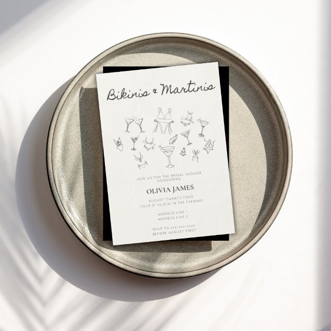 Invitation Bachelorette Bikinis & Martinis (Créateur téléchargé)