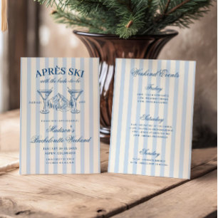 Invitation Bachelorette Bleue Bleu Apres Ski