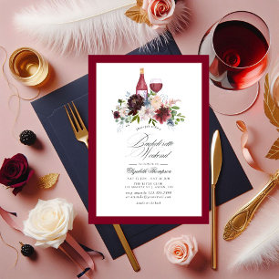 Invitation Bachelorette Bourgogne, Broussaillée et Bleue Fin 