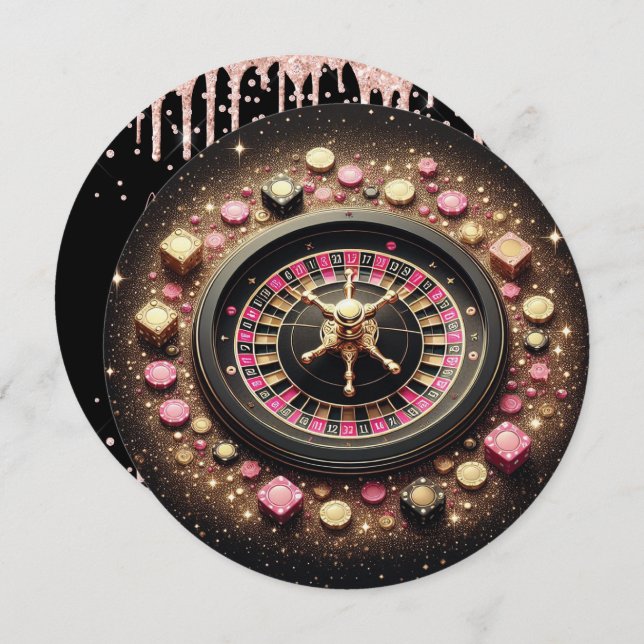 Invitation Bachelorette Casino Weekend Luxe (Devant / Derrière)