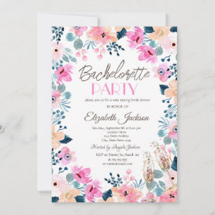 Invitation Bachelorette Chic Garden Rose Fleurs