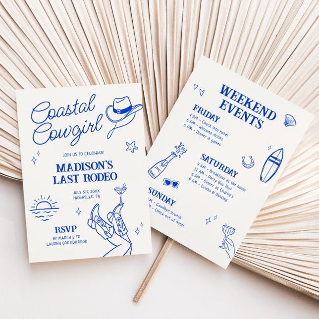 Invitation Bachelorette Coastal Cowgirl (Créateur téléchargé)