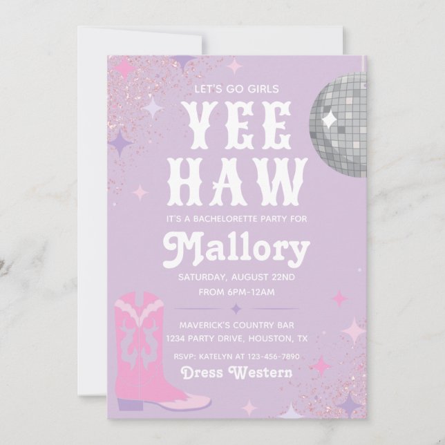 Invitation Bachelorette Cowgirl | Nash Bash (Devant)