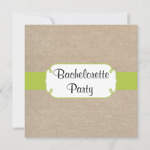 Invitation Bachelorette de Burlap Jaune verte et beige