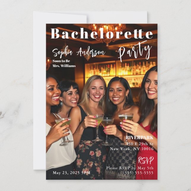 Invitation Bachelorette de couverture du magazine (Devant)