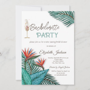 Invitation Bachelorette de fleurs tropicales