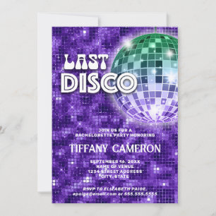 Invitation Bachelorette de la discothèque rétro les années 70