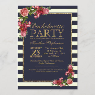 Invitation Bachelorette de la marine Rose et Gold