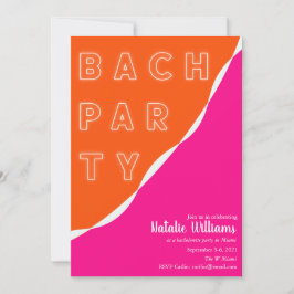 Invitation Bachelorette de la série Pink and Orange