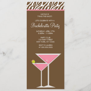 Invitation Bachelorette de Martini rose