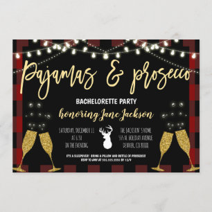 Invitation Bachelorette de Noël des pyjamas et des procureurs