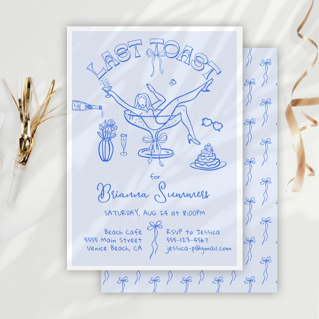 Invitation Bachelorette Dernière fête du toast (Créateur téléchargé)