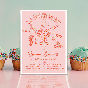 Invitation Bachelorette Dernière fête du toast