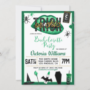 Invitation Bachelorette d'Halloween chic ou de brique Invitat