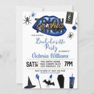 Invitation Bachelorette d'Halloween chic ou de brique Invitat