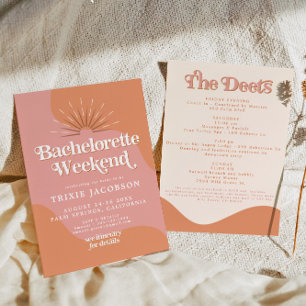 Invitation Bachelorette Disco Rose & Orange de TRIXIE Retro 7