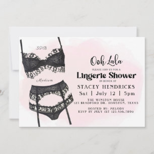 Invitation Bachelorette, Douche Lingerie, Ooh La la