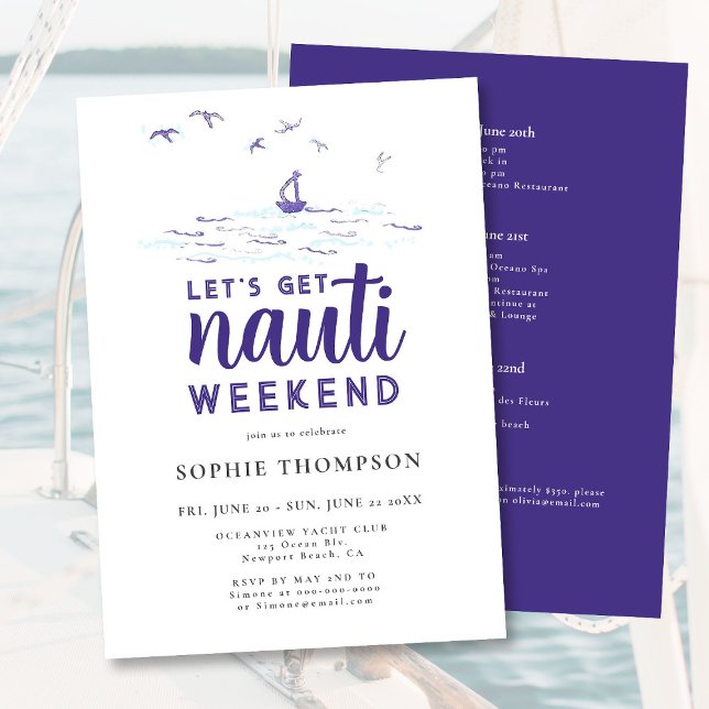 Invitation Bachelorette du Nauti Nautical Boat Party (Créateur téléchargé)