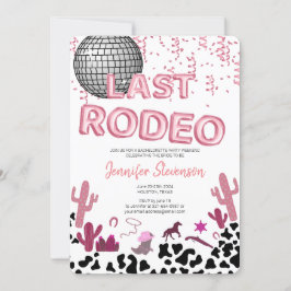 Invitation Bachelorette en or rose police Cowgirl