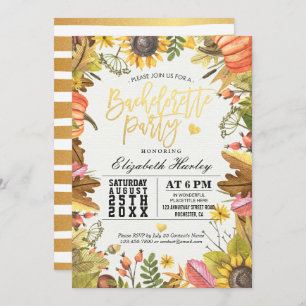 Invitation Bachelorette fête Automne Maple Fall Leaf Citrouil