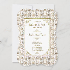 Invitation Bachelorette | Gold White 1920 Art Déco