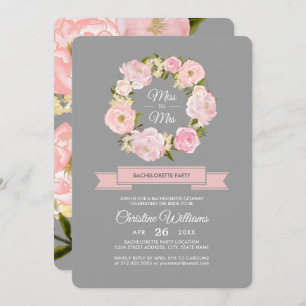 Invitation Bachelorette Gris Gris Pies Roses