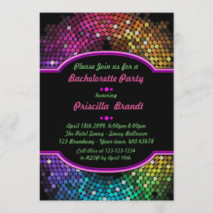 Invitation Bachelorette invitation, tendance, chic, Disco