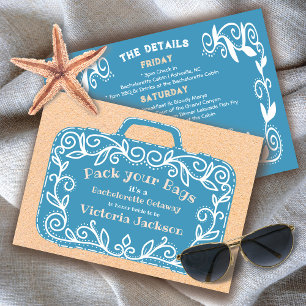 Invitation Bachelorette Itinéraire Filles Luggings Week-end