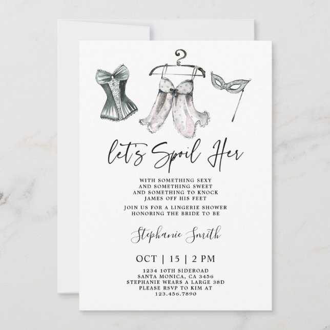 Invitation Bachelorette Lingerie Fête des mariées (Devant)