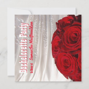 Invitation Bachelorette mariage à fleurs rouges et blanches