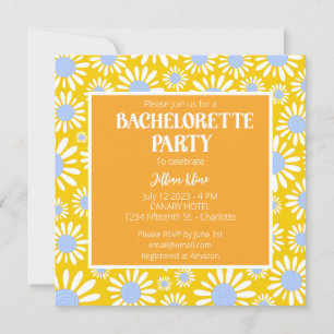 Invitation Bachelorette moderne de marguerite jaune