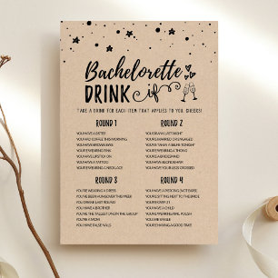 Invitation Bachelorette modifiable BOIRE SI Hen Party Game Ca