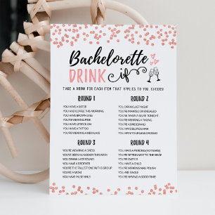 Invitation Bachelorette modifiable BOIRE SI Hen Party Game Ca