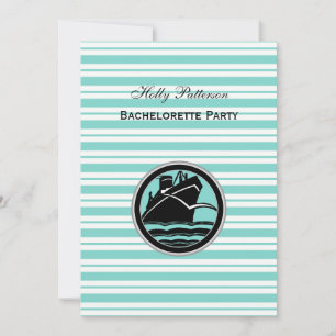 Invitation Bachelorette Nautique Bleu Lt What Stripe #2 V
